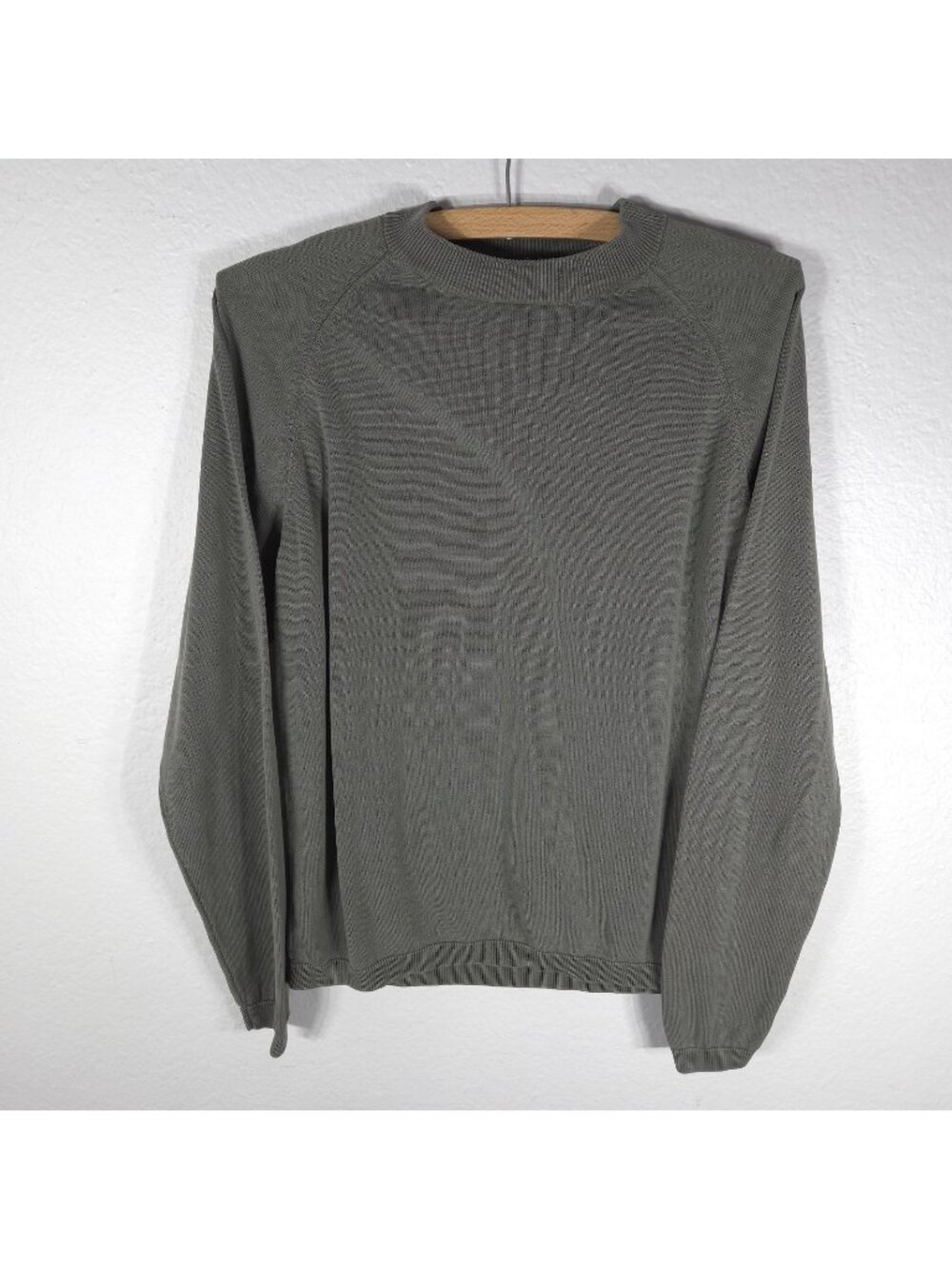 MURANO 100% Silk Long Sleeve Crew Neck Olive Green Tone Sweater Men's Size M